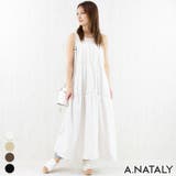 アイボリー | 薄合繊ツイルティアードバルーンワンピース | A.NATALY