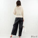 ウォッシャブルフェイクレザータックワイドパンツ | A.NATALY | 詳細画像12