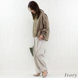 リネンライクストライプタックイージーパンツ | A.NATALY | 詳細画像1 