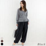 ブラック | リネンライクストライプタックイージーパンツ | A.NATALY