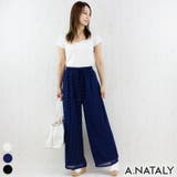 ネイビー | シアードットウェストゴムイージーパンツ | A.NATALY