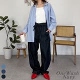 ワンウォッシュネイビー | ライトオンスデニムイージーバレルパンツ | A.NATALY