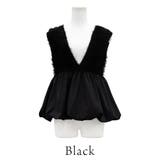ブラック | フリンジペプラムバルーン切替ベスト | A.NATALY