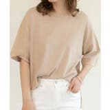 ベージュ | オーバーサイズチュニックTシャツ レディース カット | ad thie