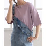 パープル | オーバーサイズチュニックTシャツ レディース カット | ad thie