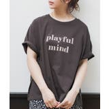 チャコール | ロゴプリントTシャツ 柄 Tシャツ | ad thie