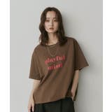ブラウン | ロゴプリントTシャツ 柄 Tシャツ | ad thie