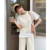 ケーブルニット×Tシャツセット セットアップ 半袖 | ad thie | 詳細画像9