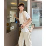 ケーブルニット×Tシャツセット セットアップ 半袖 | ad thie | 詳細画像12
