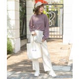 スムースプチハイネックロゴプリントロングTシャツ 柄 プチハイネック | ad thie | 詳細画像10 