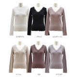 VネックレーステレコロングTシャツ カットソー レース | ad thie | 詳細画像24