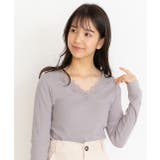 VネックレーステレコロングTシャツ カットソー レース | ad thie | 詳細画像11