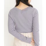 VネックレーステレコロングTシャツ カットソー レース | ad thie | 詳細画像12