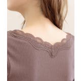 VネックレーステレコロングTシャツ カットソー レース | ad thie | 詳細画像15