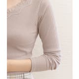 VネックレーステレコロングTシャツ カットソー レース | ad thie | 詳細画像19