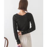 VネックレーステレコロングTシャツ カットソー レース | ad thie | 詳細画像7