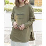 カーキ | ロゴプリント オーバーサイズTシャツ | ad thie