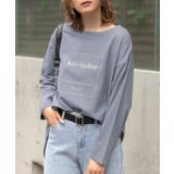 ブルー | ロゴプリント オーバーサイズTシャツ | ad thie