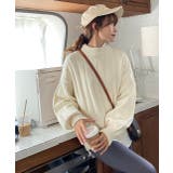 オフホワイト１ | ワイドリブニット 太リブ ハイネック | ad thie