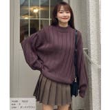 ダークブラウン | ワイドリブニット 太リブ ハイネック | ad thie