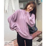 ラベンダー | ワイドリブニット 太リブ ハイネック | ad thie