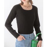 スクエアネック リブニットトップス | ad thie | 詳細画像12 