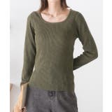 スクエアネック リブニットトップス | ad thie | 詳細画像18 