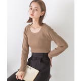 スクエアネック リブニットトップス | ad thie | 詳細画像4 