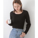 スクエアネック リブニットトップス | ad thie | 詳細画像8 