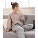 ロゴ入り長袖ルームウェア 柄 セットアップ | ad thie | 詳細画像10 