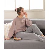 ロゴ入り長袖ルームウェア 柄 セットアップ | ad thie | 詳細画像11 