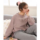 ロゴ入り長袖ルームウェア 柄 セットアップ | ad thie | 詳細画像12 