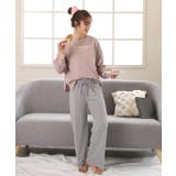 ロゴ入り長袖ルームウェア 柄 セットアップ | ad thie | 詳細画像14 