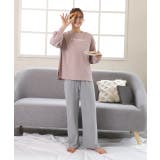 ロゴ入り長袖ルームウェア 柄 セットアップ | ad thie | 詳細画像15 