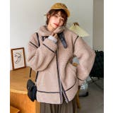 パイピングボアジャケット ファーコート ボア | ad thie | 詳細画像17 