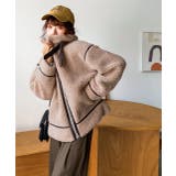 パイピングボアジャケット ファーコート ボア | ad thie | 詳細画像29 