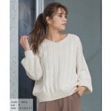 Vネックリブニット Vネック ニット | ad thie | 詳細画像12 