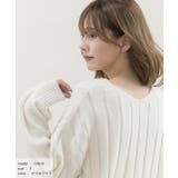 Vネックリブニット Vネック ニット | ad thie | 詳細画像14 
