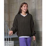 Vネックリブニット Vネック ニット | ad thie | 詳細画像15 