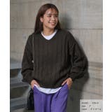 Vネックリブニット Vネック ニット | ad thie | 詳細画像16 