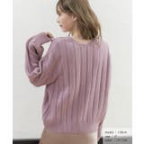 Vネックリブニット Vネック ニット | ad thie | 詳細画像22 