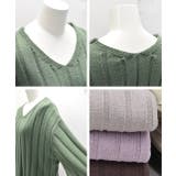 Vネックリブニット Vネック ニット | ad thie | 詳細画像27 