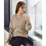 Vネックリブニット Vネック ニット | ad thie | 詳細画像8 