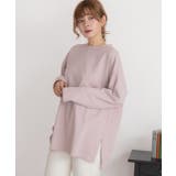 ライトモカ | 後裾ラウンドロングTシャツ 後ラウンド ラウンド | ad thie