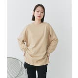 後裾ラウンドロングTシャツ 後ラウンド ラウンド | ad thie | 詳細画像13