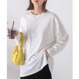 オフホワイト | 後裾ラウンドロングTシャツ 後ラウンド ラウンド | ad thie