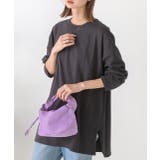 チャコール | 後裾ラウンドロングTシャツ 後ラウンド ラウンド | ad thie