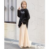 後裾ラウンド ロゴプリント ロングTシャツ | ad thie | 詳細画像13 