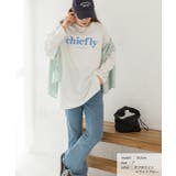 後裾ラウンド ロゴプリント ロングTシャツ | ad thie | 詳細画像3 