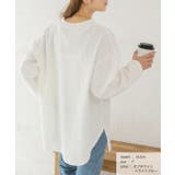 後裾ラウンド ロゴプリント ロングTシャツ | ad thie | 詳細画像5 